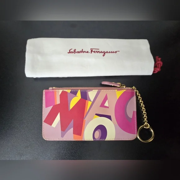 Salvatore Ferragamo Colorful Letter Wallet with Gold Accent - Picture 2 of 8